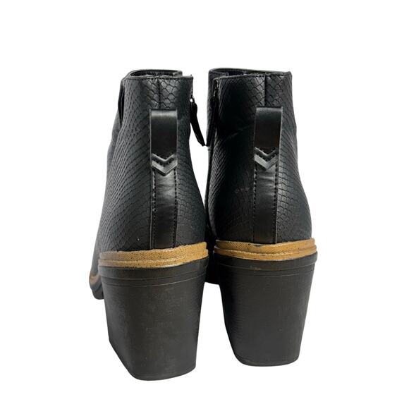 Dr. Scholl's FINDER KEEPER Black Faux-Snakeskin Ankle Boots 3" Heel Size 10 - Picture 4 of 9